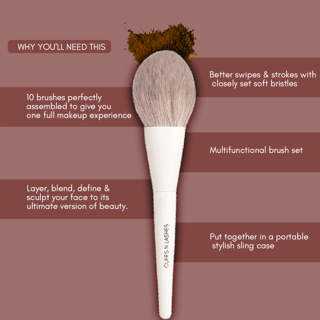 Cuffs N Lashes Pro Makeup Brush Set of 10