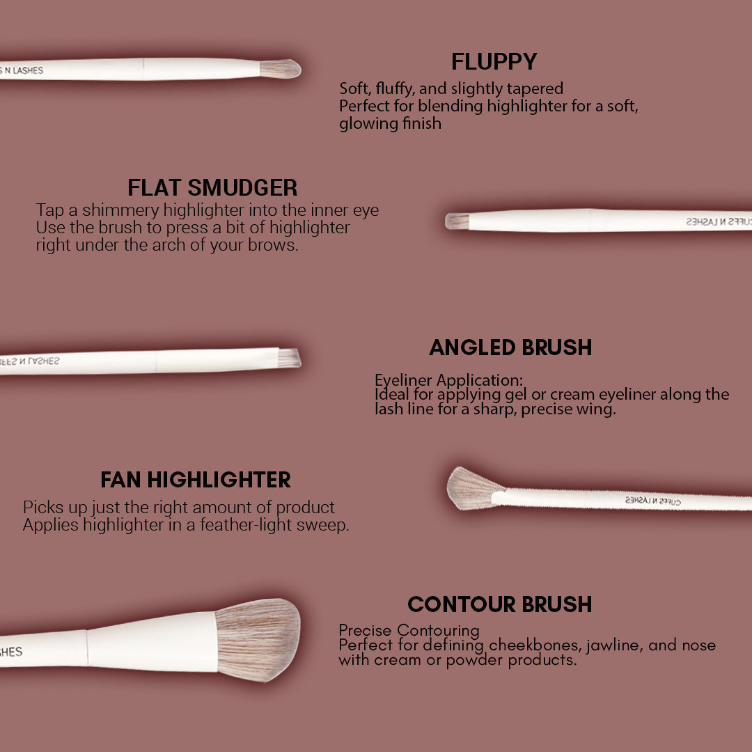 Cuffs N Lashes Pro Makeup Brush Set of 10