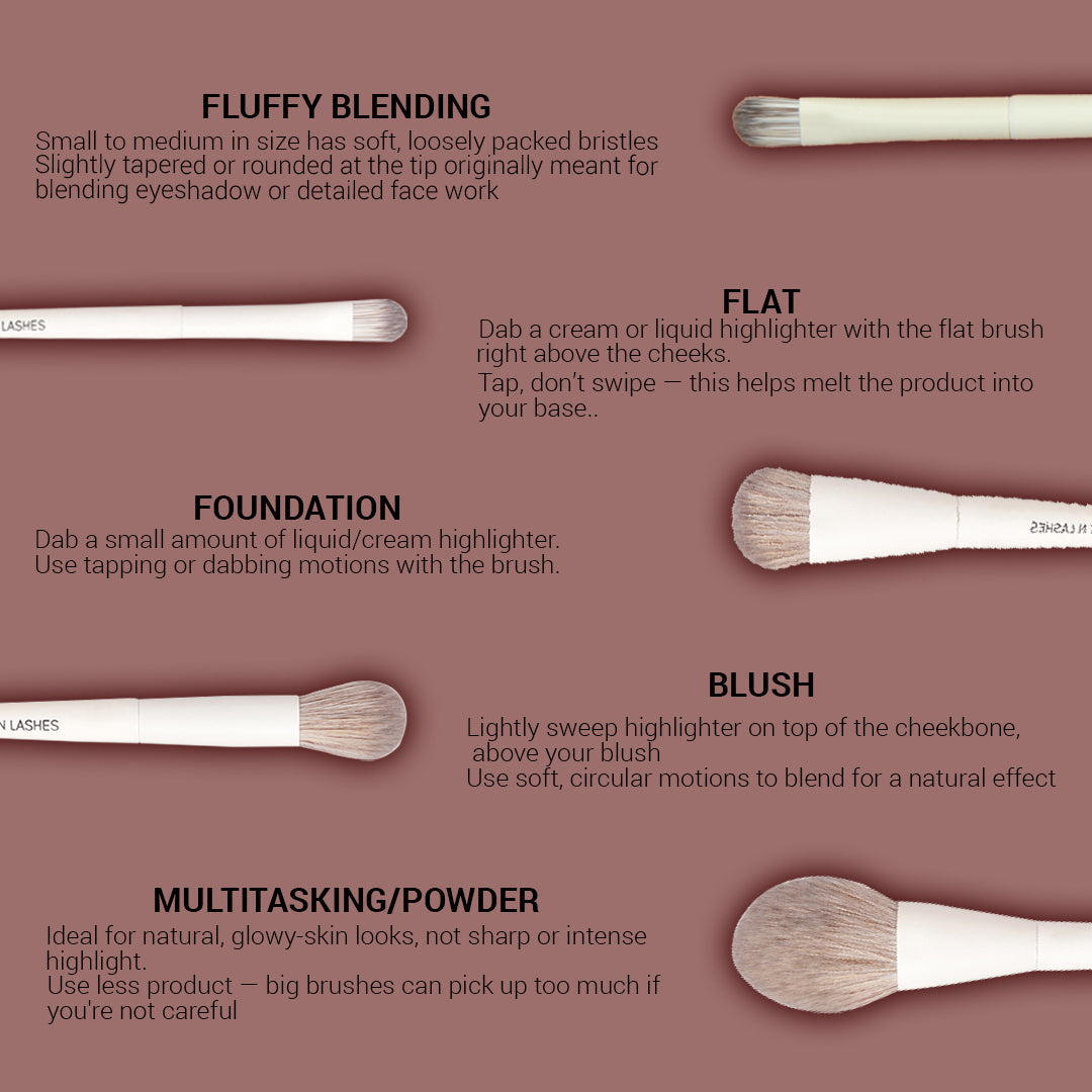 Cuffs N Lashes Pro Makeup Brush Set of 10