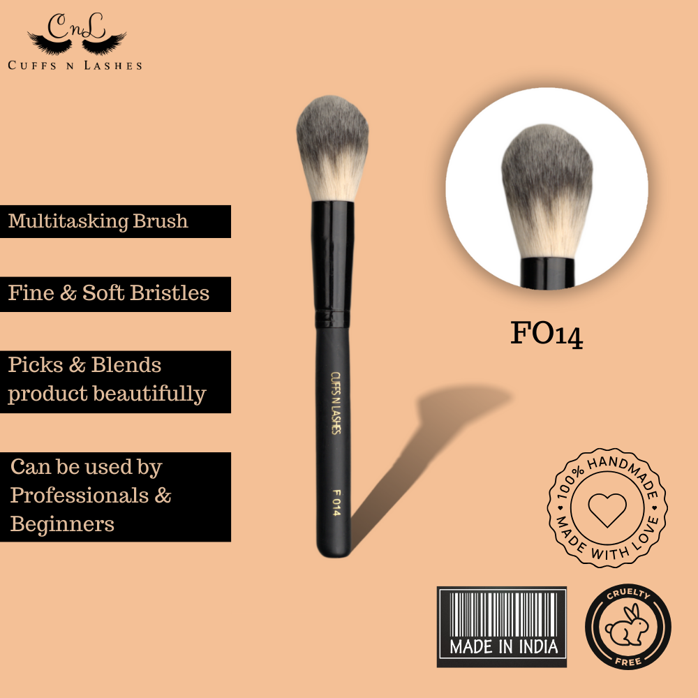 Cuffs N Lashes Makeup Brushes, F014 Powder/Blush Brush