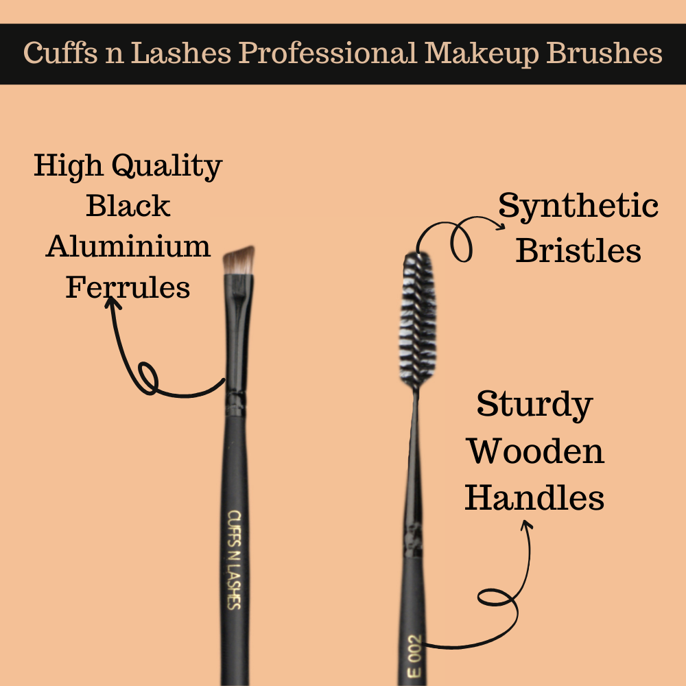 Cuffsnlashes Makeup Brushes E002 - Fine Angled   Brow Brush & Spoolie