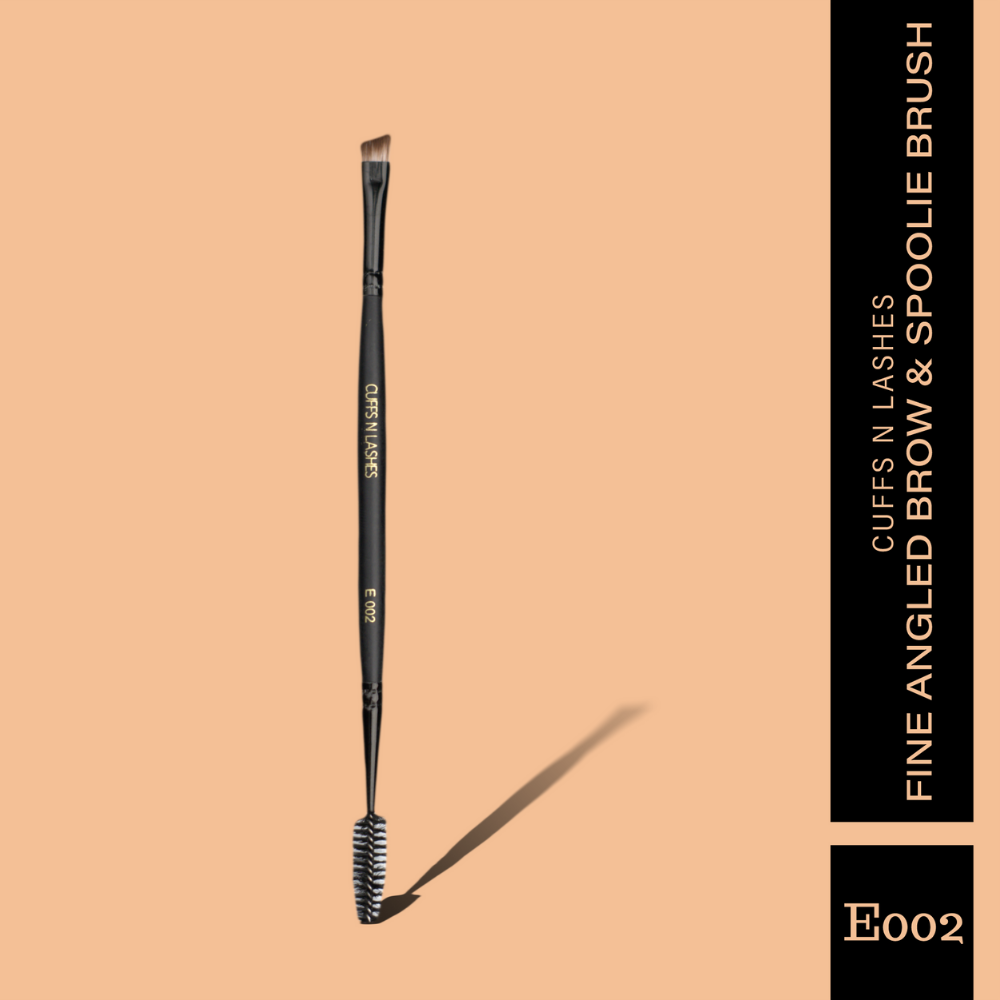 Cuffsnlashes Makeup Brushes E002 - Fine Angled   Brow Brush & Spoolie