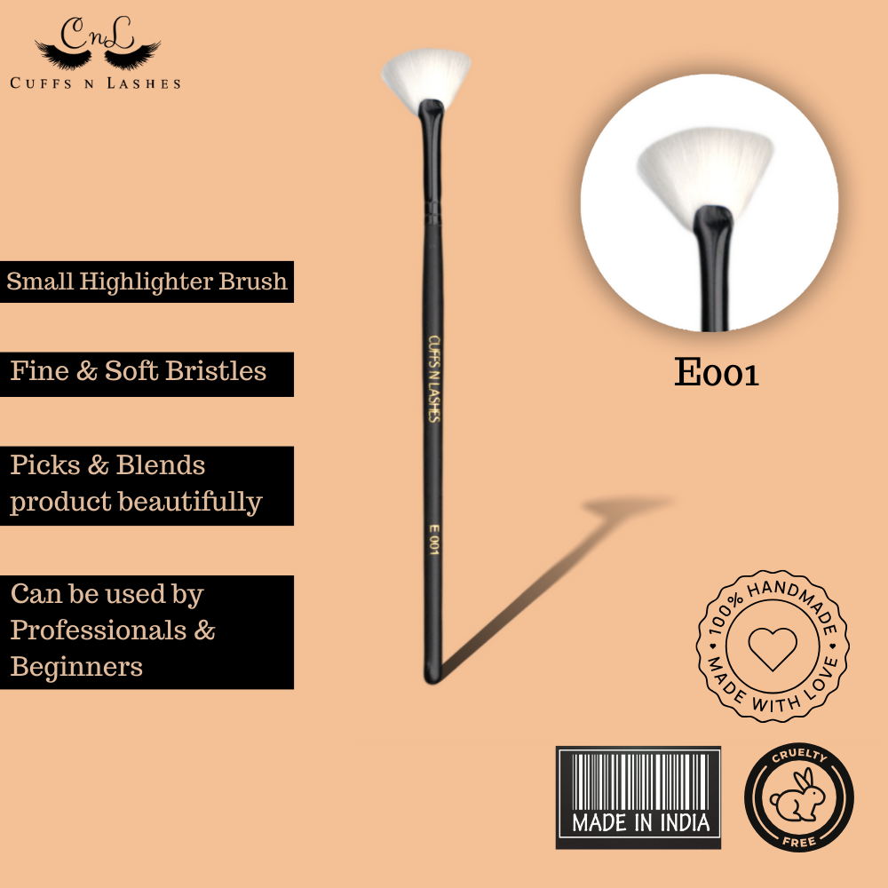 Cuffs N Lashes Makeup Brushes E001 - Small Highlighter Brush