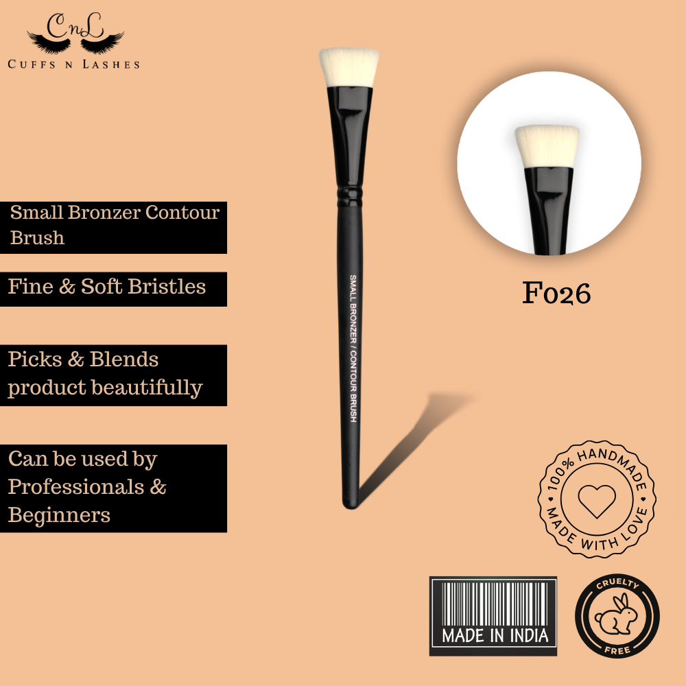 Cuffs N Lashes Makeup Brushes, F026 SMALL BRONZER/CONTOUR BRUSH