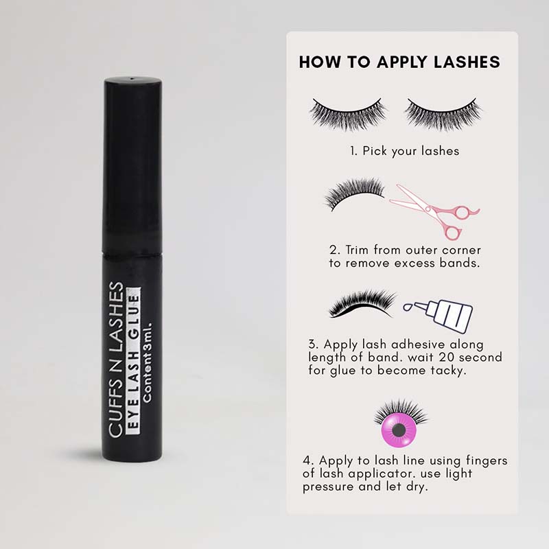 Cuffs N Lashes Eyelash Glue 3 ml Black