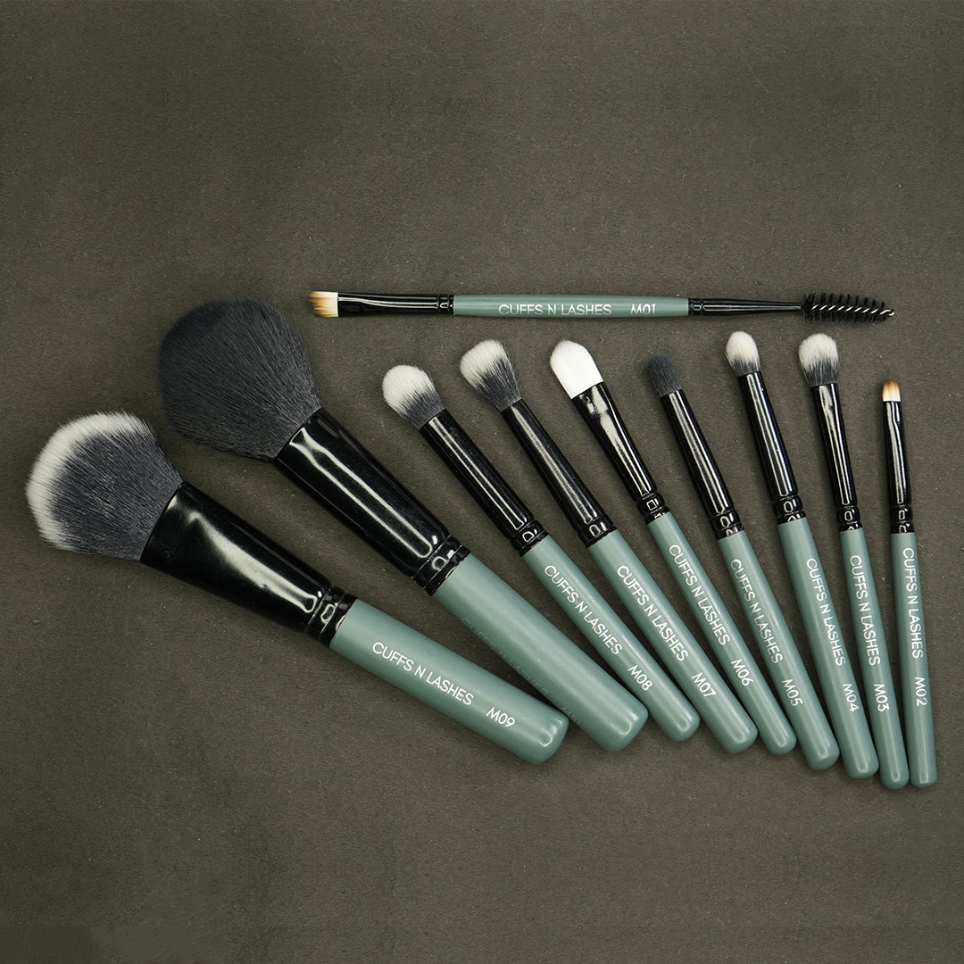 Cuffs N Lashes Mini Makeup Brushes Set Of 10