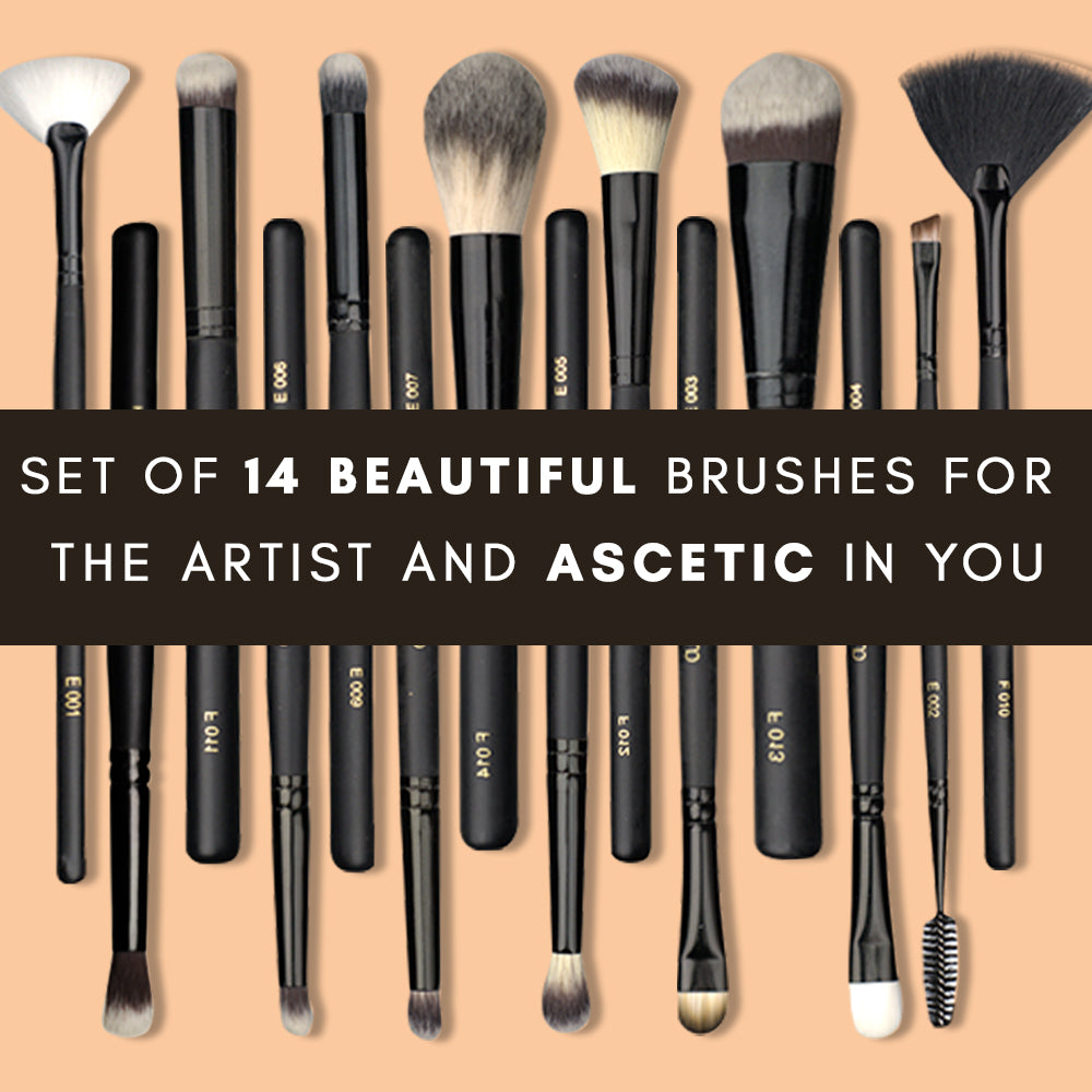 Cuffs N Lashes Makeup Brushes Set of 14