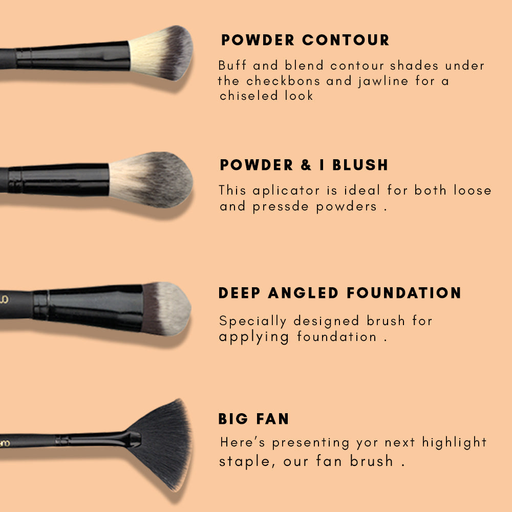 Cuffs N Lashes Makeup Brushes Set of 14