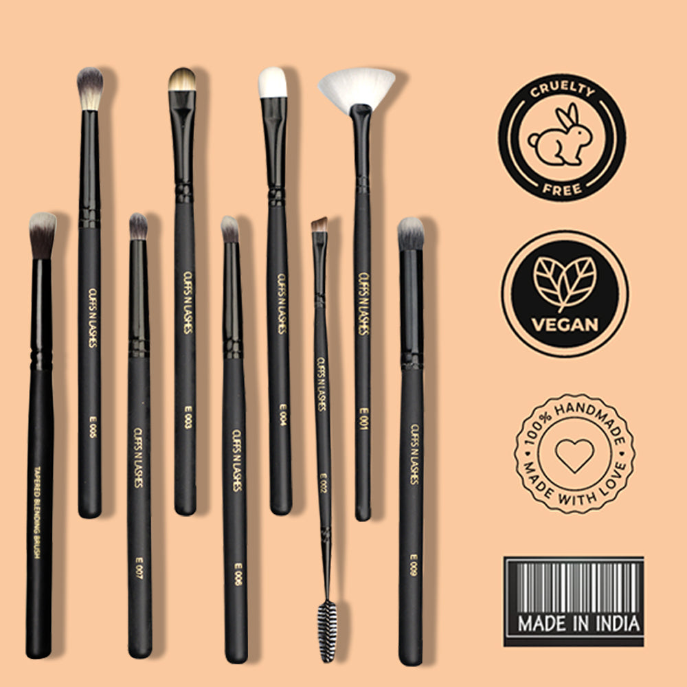 Cuffs N Lashes Eye Brushes Set Of 9