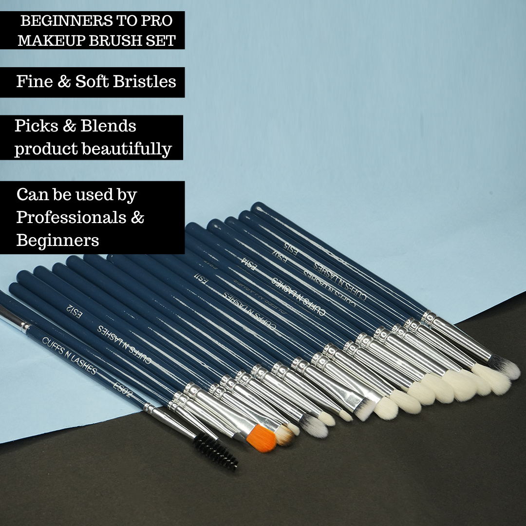 Cuffs N Lashes, The ULTIMATE Eye Brush set, Set of 18