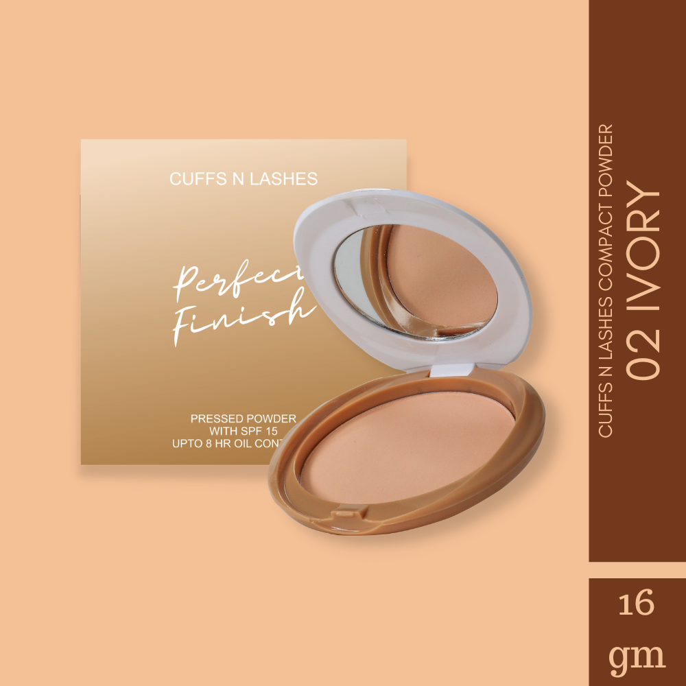 Cuffs N Lashes Perfect Finish Pressed Powder Compact with SPF 15