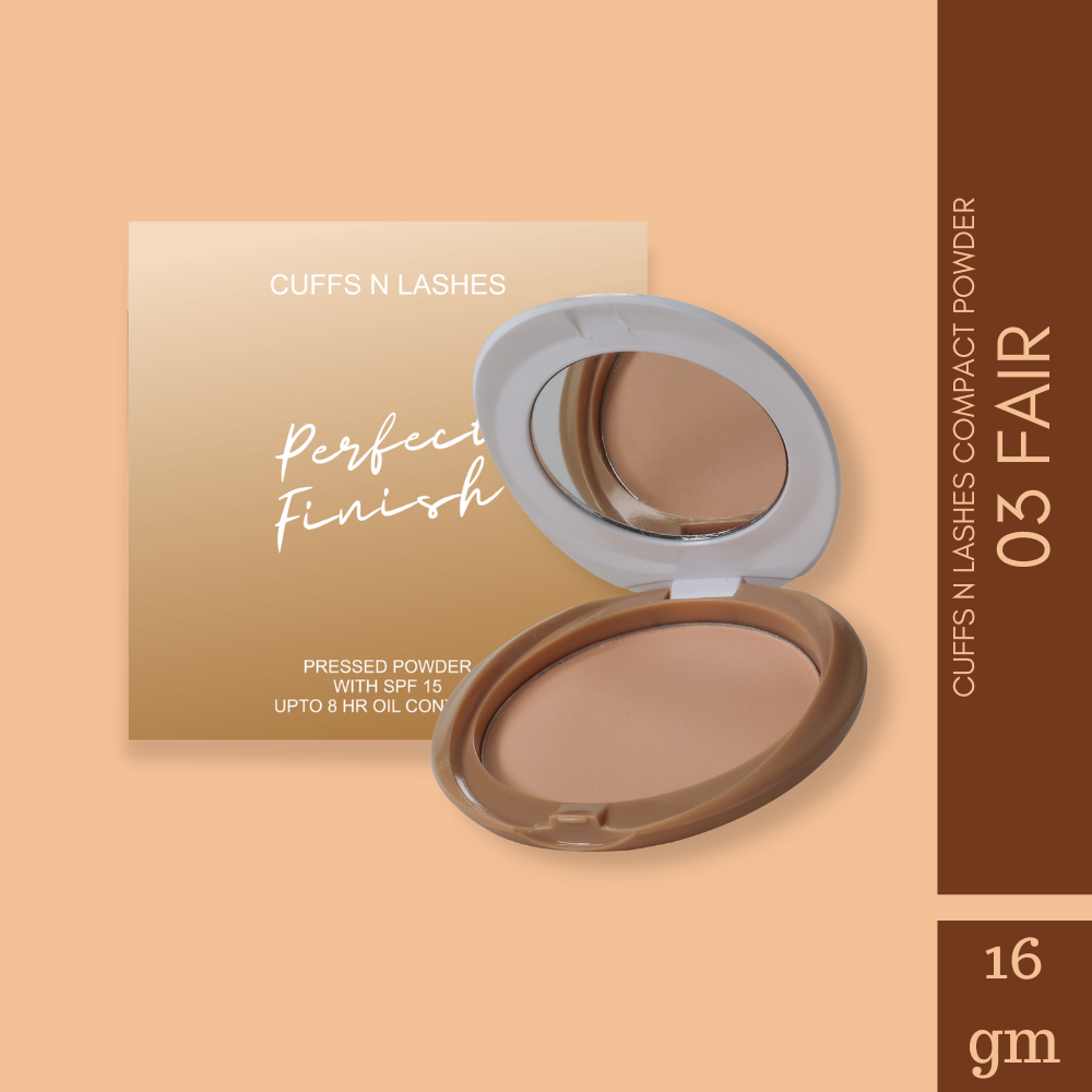 Cuffs N Lashes Perfect Finish Pressed Powder Compact with SPF 15