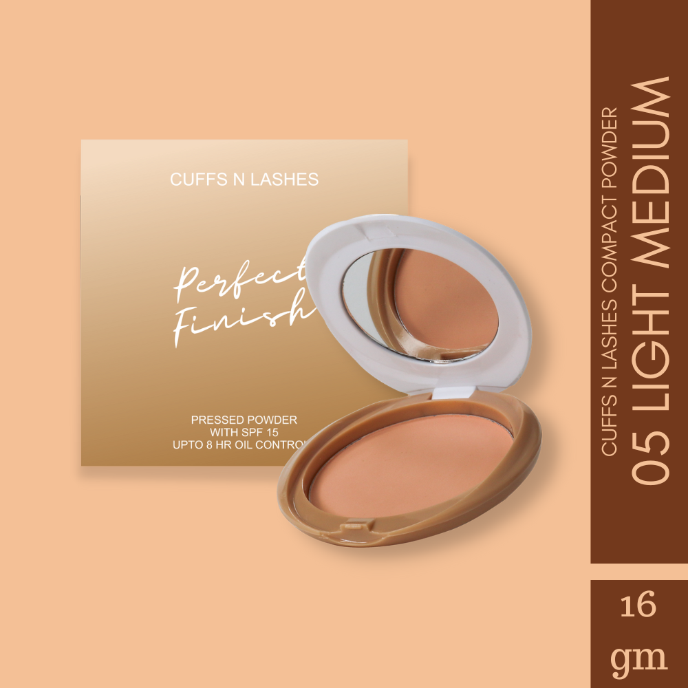 Cuffs N Lashes Perfect Finish Pressed Powder Compact with SPF 15