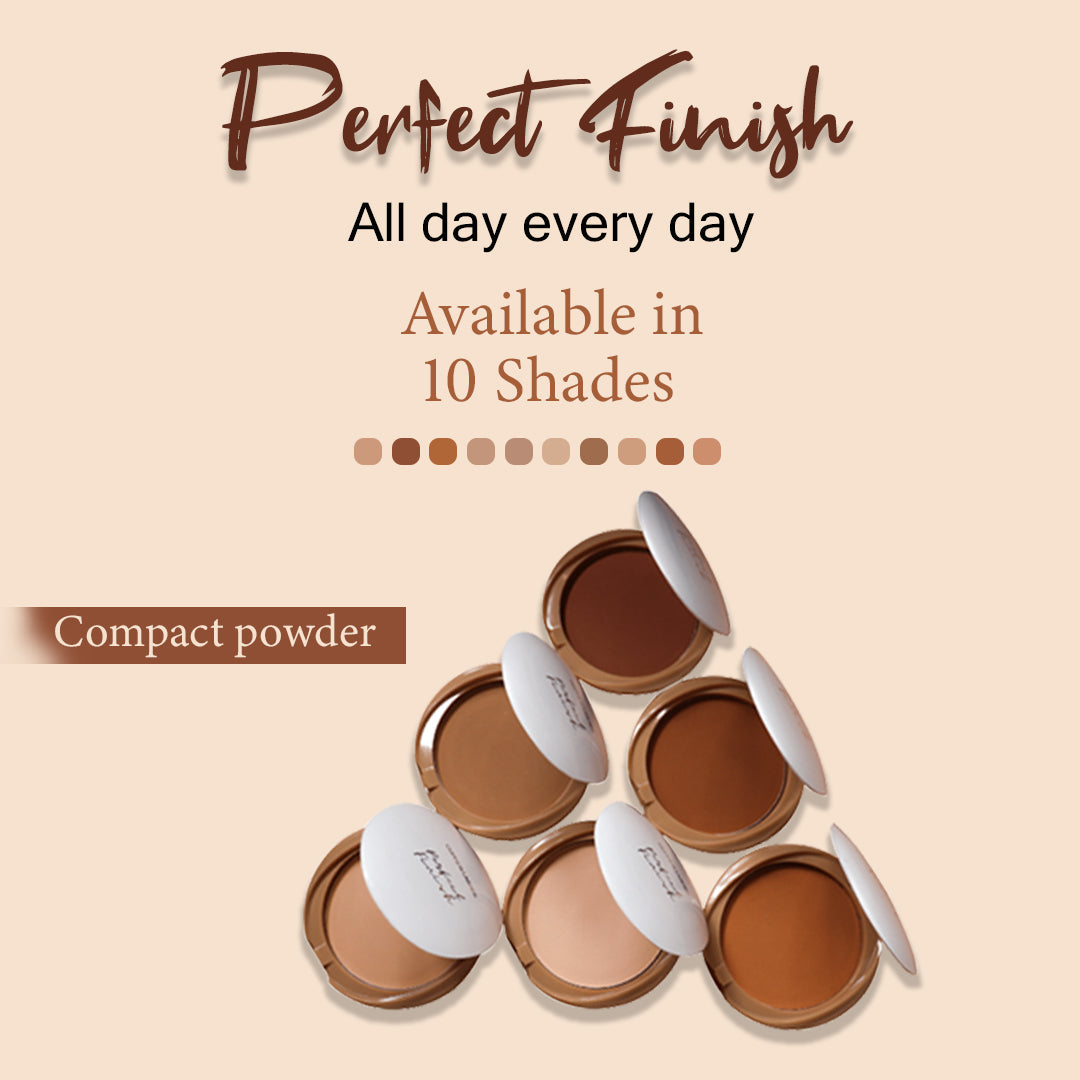Cuffs N Lashes Perfect Finish Powder Compact with SPF for everyday makeup