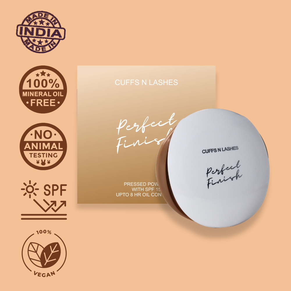 Cuffs N Lashes Perfect Finish Powder Compact with SPF for everyday makeup