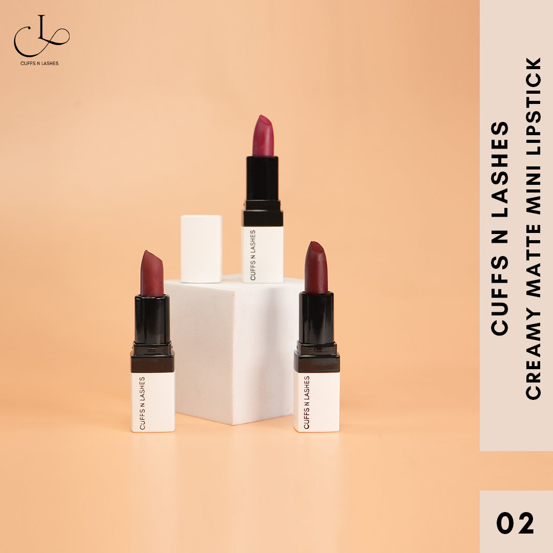 Cuffs N Lashes Doodle Lips Mini Creamy Matte Lipsticks (Set of 3)