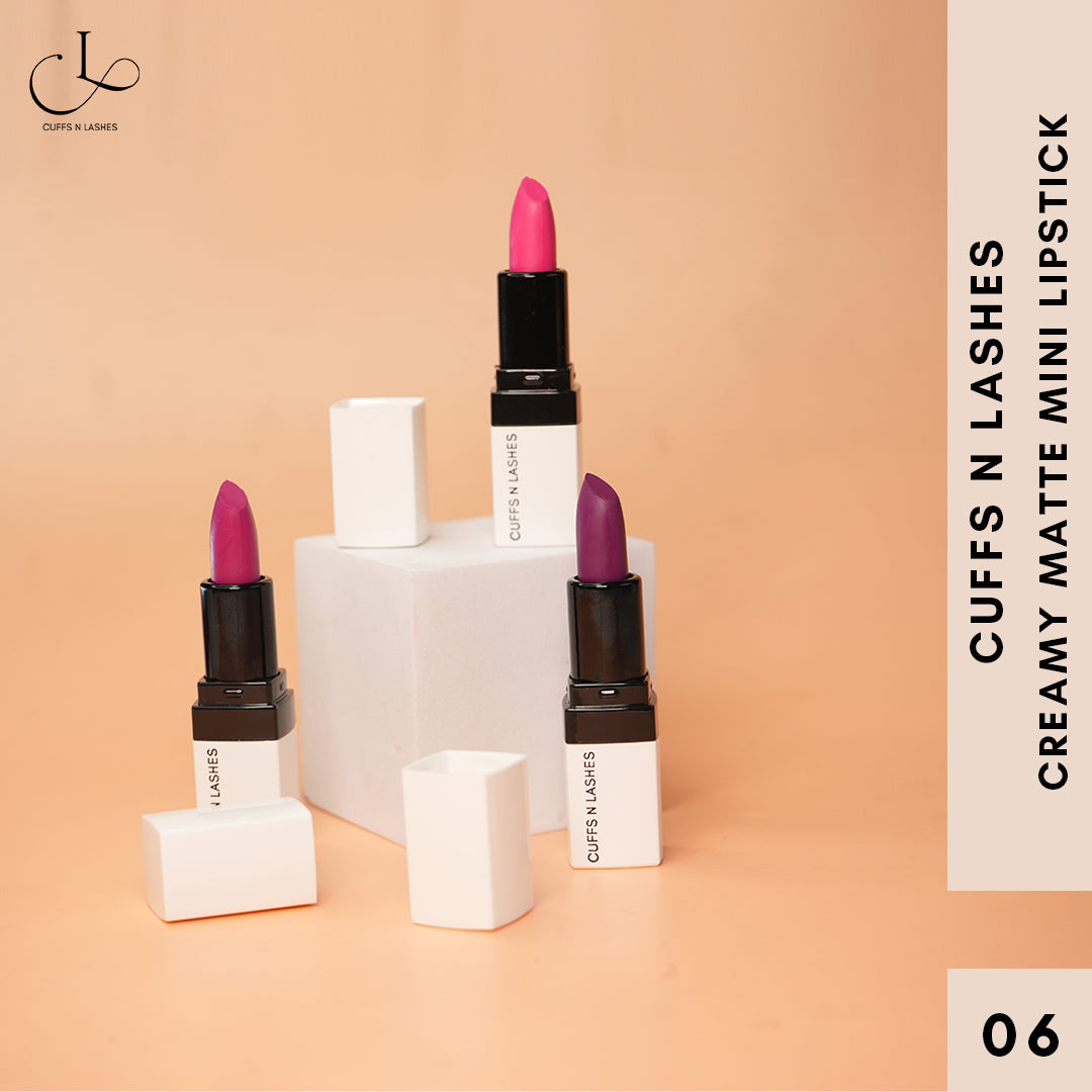 Cuffs N Lashes Doodle Lips Mini Creamy Matte Lipsticks (Set of 3)