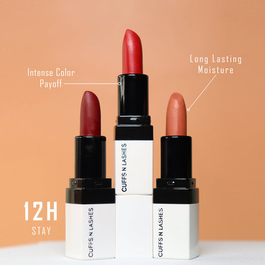 Cuffs N Lashes Doodle Lips Mini Creamy Matte Lipsticks (Set of 3)