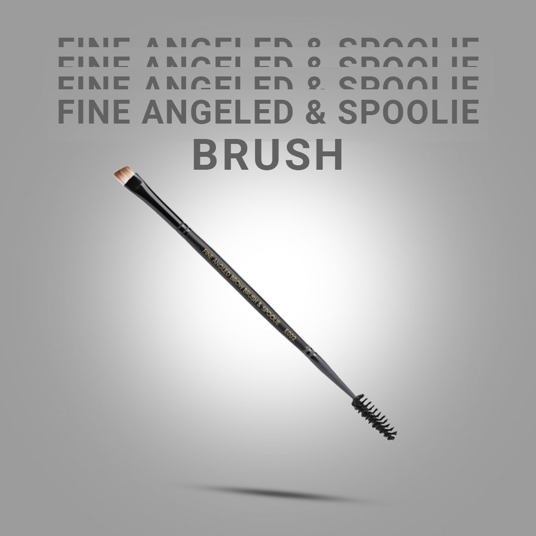 Cuffsnlashes Makeup Brushes E002 - Fine Angled   Brow Brush & Spoolie