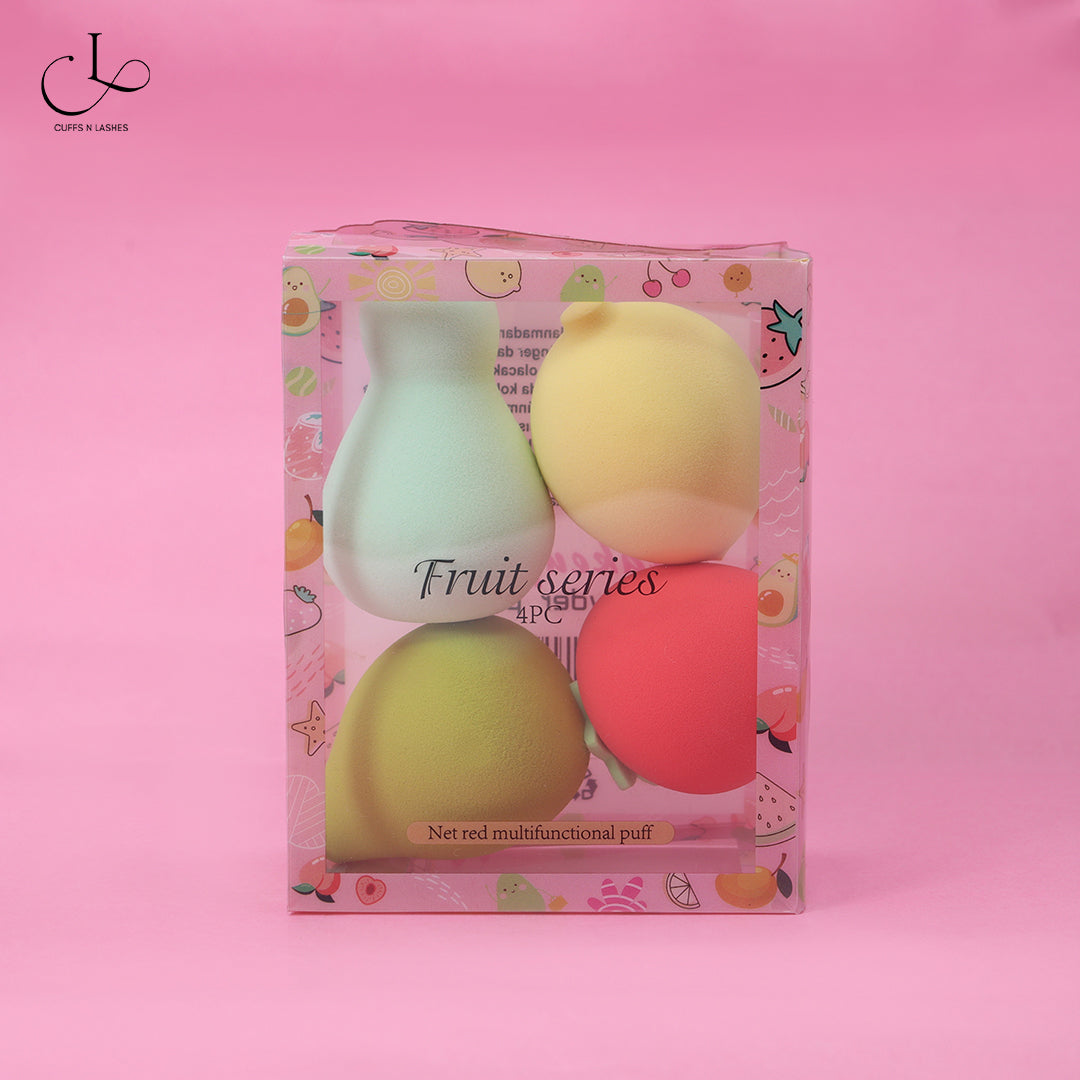 Cuffs N Lashes Makeup Blender/Sponge Set of 4 - Fruit Series