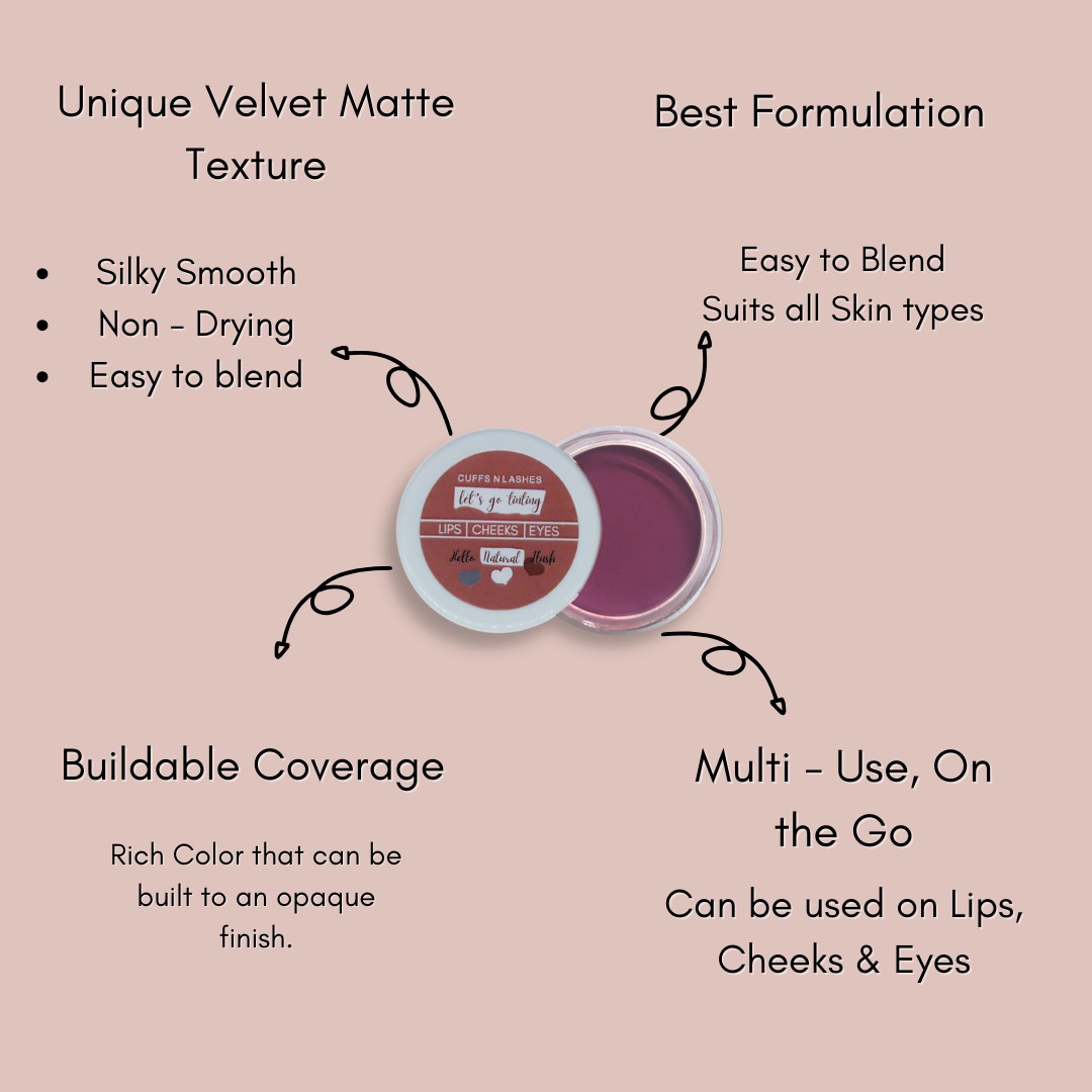 Cuffs N Lashes multi-use tint makeup kit – 6 shades mini set