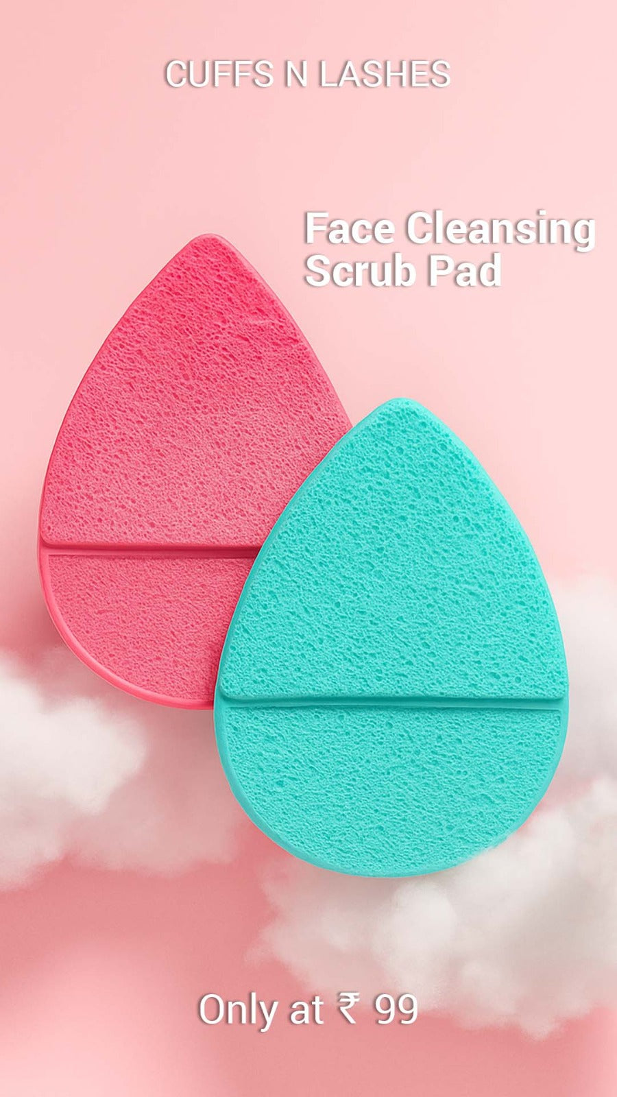 Cuffs N Lashes Face Cleansing Scrub Pad (2pcs)